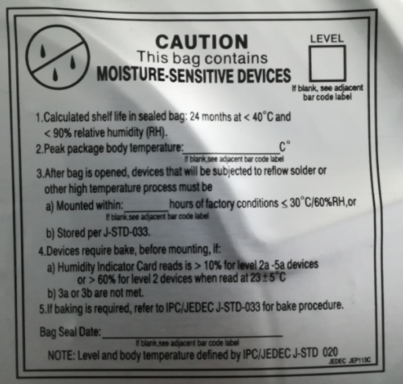 Humidity sensitive components