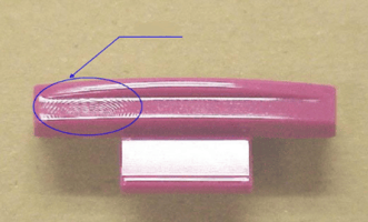 Splay Mark on Pink Plastic