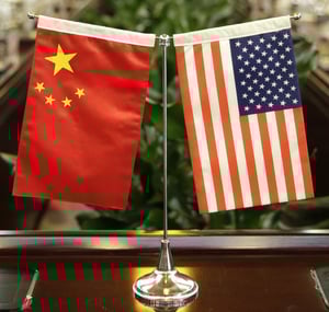 US China Flags