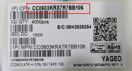 Capacitance label indication